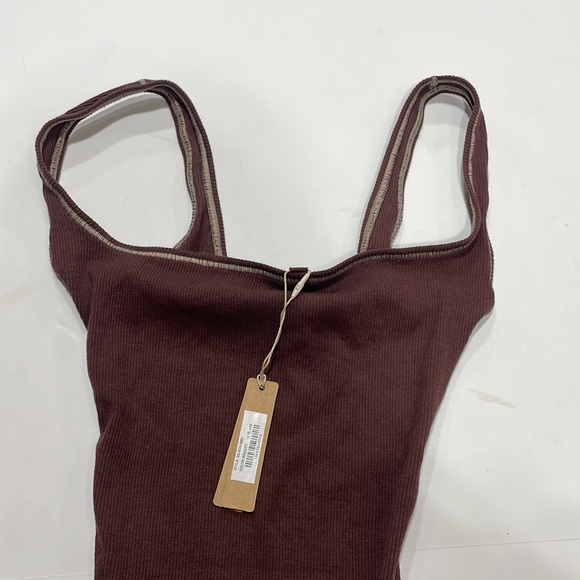 SKIMS Chocolate Cotton Rib Bodysuit SZ XXS NWT - Picture 3 of 5